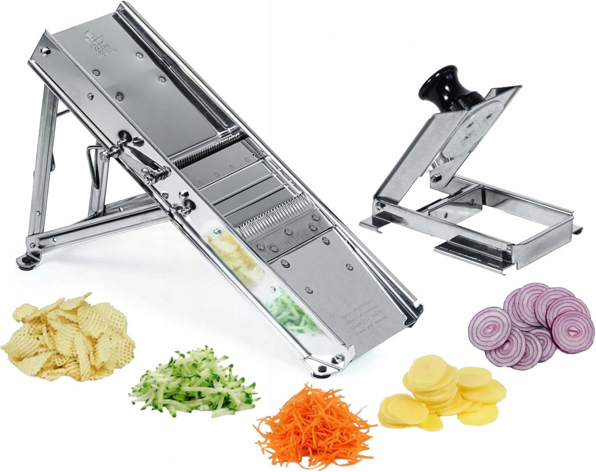 Verstelbare RVS Mandoline Slicer met 3 Scherpe Bladen