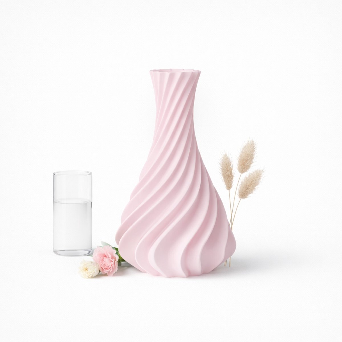 Decoratieve Spiraal Vaas - Stijlvolle Bloemendecoratie voor de Woonkamer