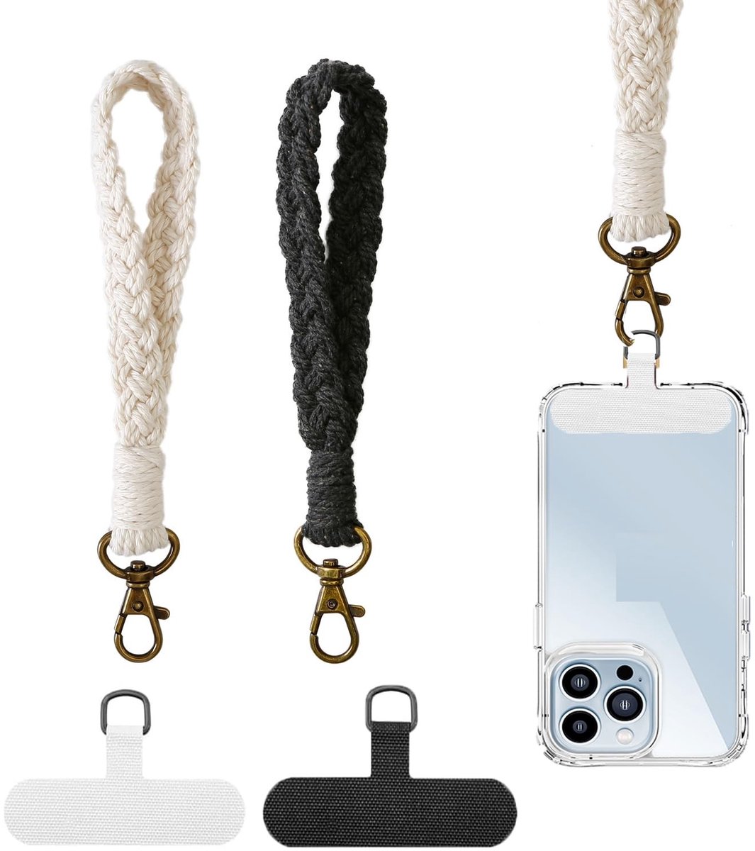 Solidchoice - Set van 2 Telefoon Polsbanden met Macramé Design