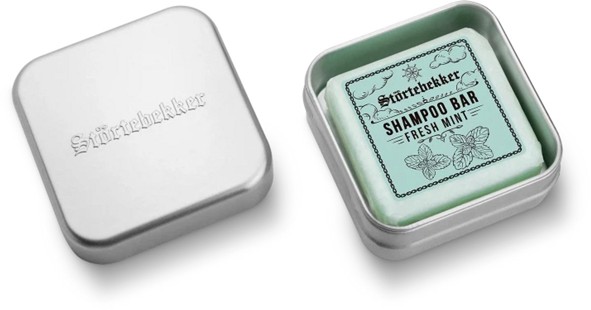 Störtebekker® Vaste Shampoo & Zeepdoos Set Fresh Mint - Shampoo Bar Set Heren met verfrissende mintgeur - Vegan & Ontwikkeld Zonder Dierproeven - Zonder Sulfaten & Parabenen - Handgemaakt in Nederland