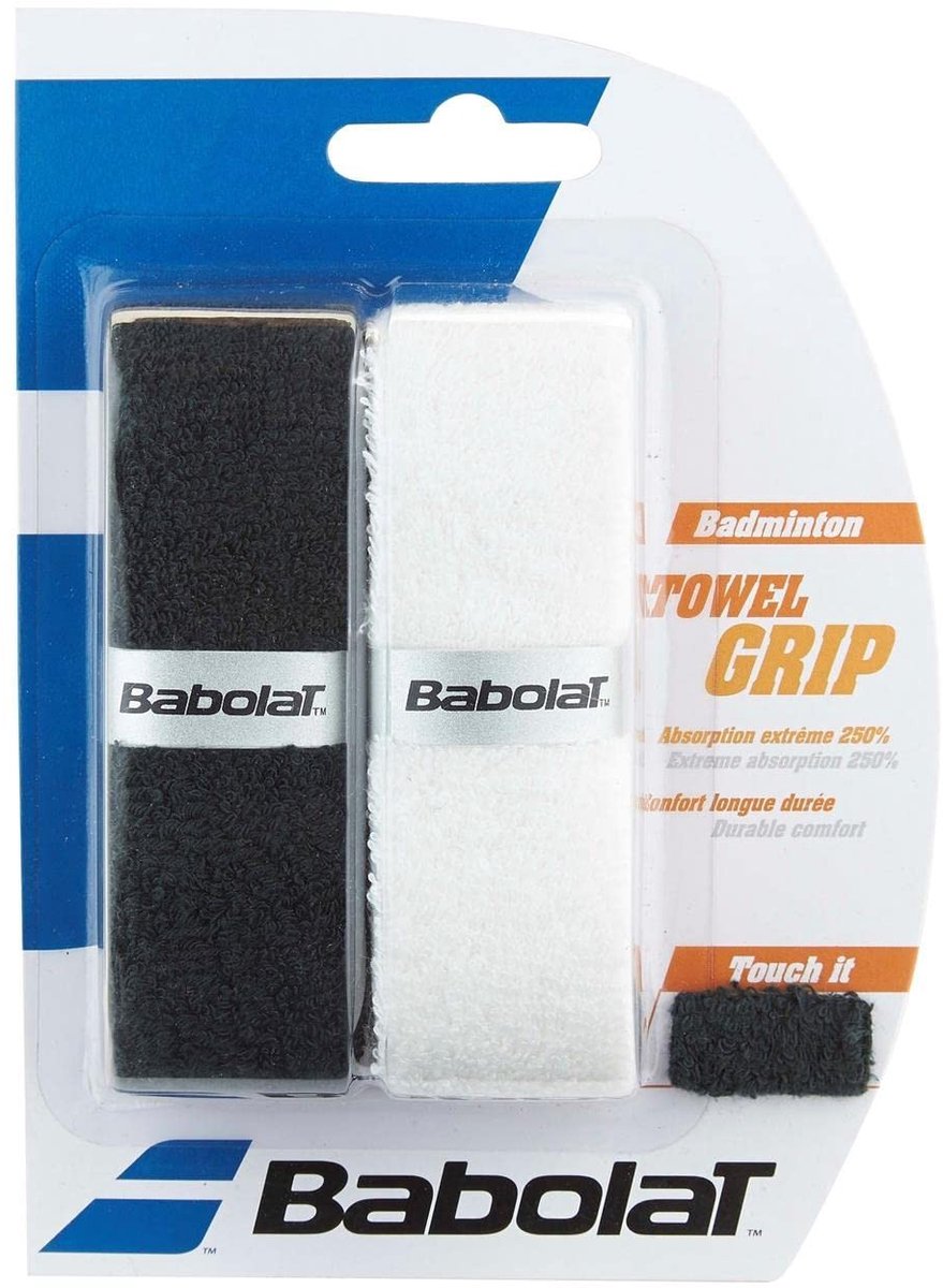 Solidchoice - Set van 2 Handgrepen voor Badmintonrackets, Wit/Zwart