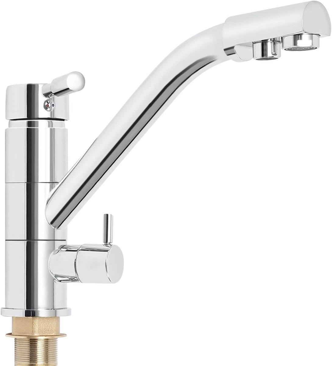 3-in-1 Kitchen Faucet with Flexible Spout, 360 Degree Swivel Kitchen Faucet, 3-Way Kitchen Faucet, Sink Fixture with - ShopVlot