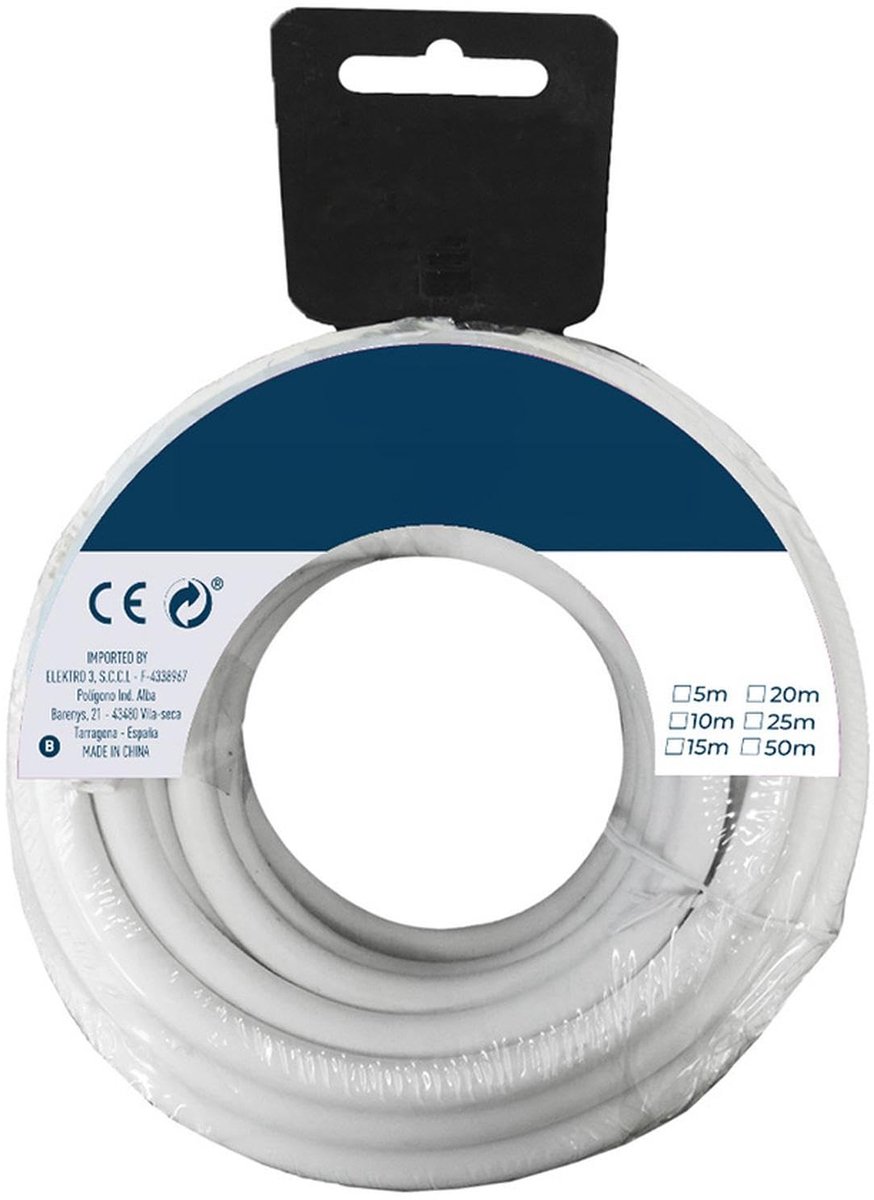 Blendend Witte slanghaspel 3 x 1 mm, ideaal voor verschillende toepassingen. Met een lengte van 15 m is hij robuust en - ShopVlot