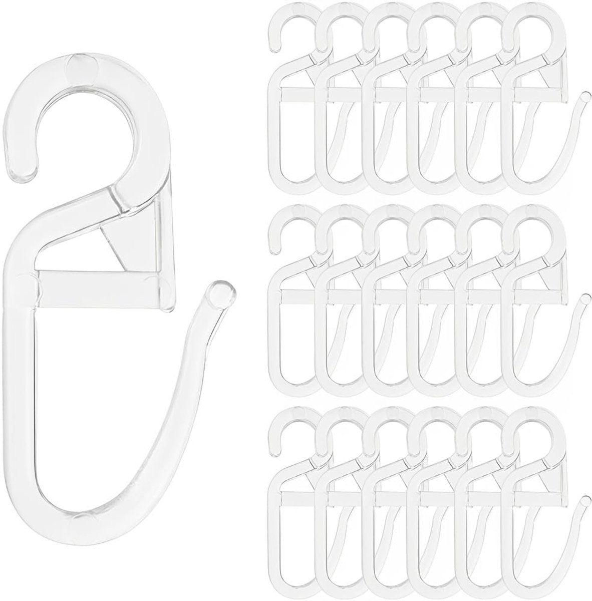 JIADEXIN Gordijnhaken Plastic - 150 Stuks Premium Draperiehaken Clips Transparant Perfect voor Ramen, Deuren & - ShopVlot