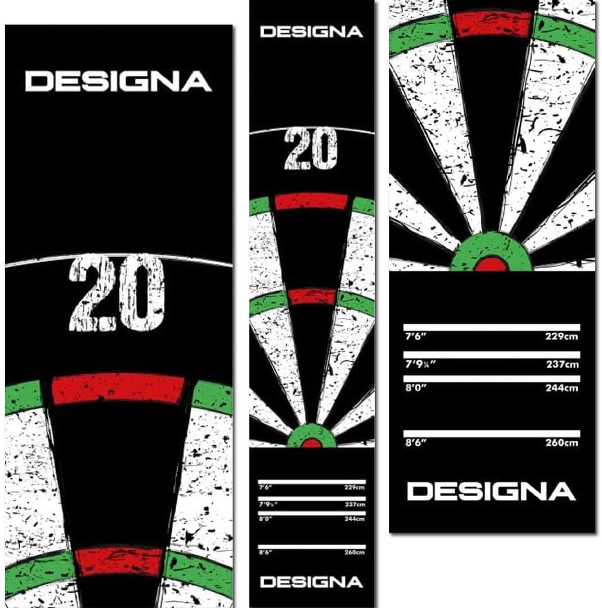 Designa Darts MAT43 - Antislip tapijt dartmat, dubbele top, 290 cm x 60 cm - ShopVlot