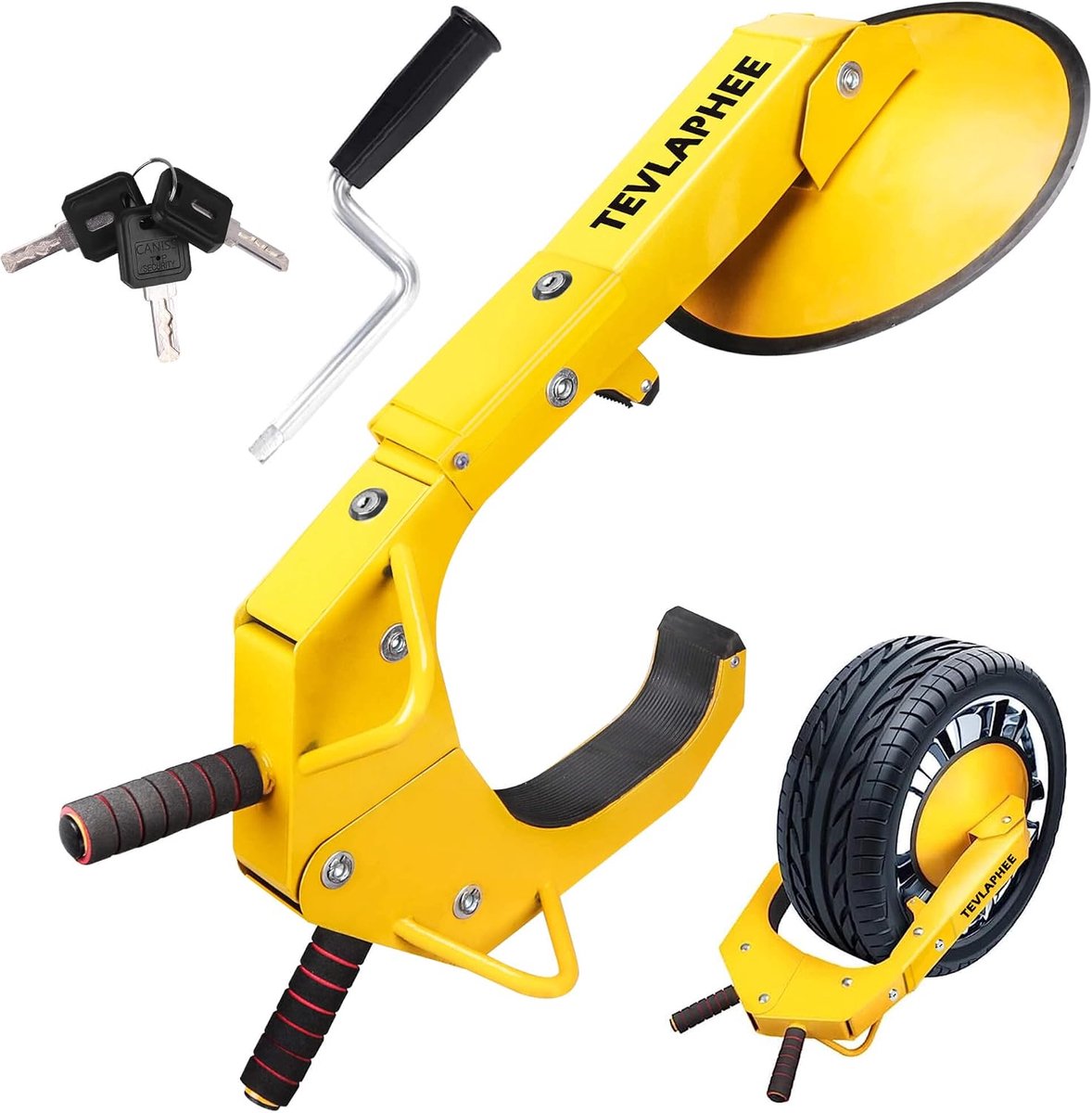 Tevlaphee Wheel Lock, Car Clamp, Tyre Lock, Anti-Theft, Trailer Wheel Clamp, Lock, Parking Claw for Cars, Trucks - ShopVlot