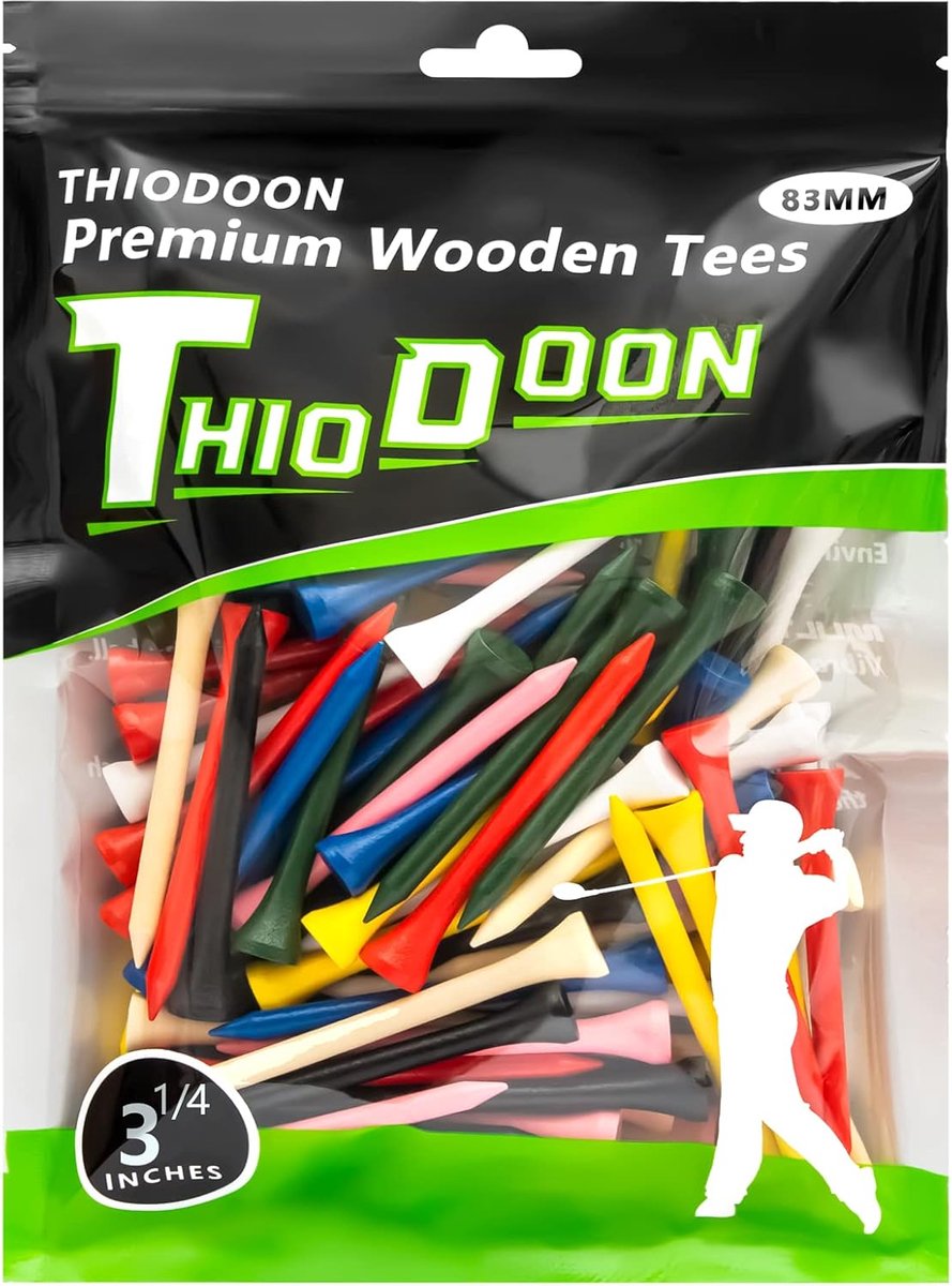THIODOON Wood Golf Tea Mixed Color Pack of 100 Golf Training Accessories for Sports Women Men Kids 54mm 70mm 83mm - ShopVlot