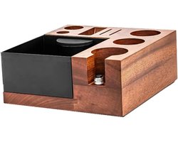Wooden Coffee Tamper Station Portafilter Holder Leveler Distributor Rack Puck Screen Accessories For Coffee Bar - ShopVlot