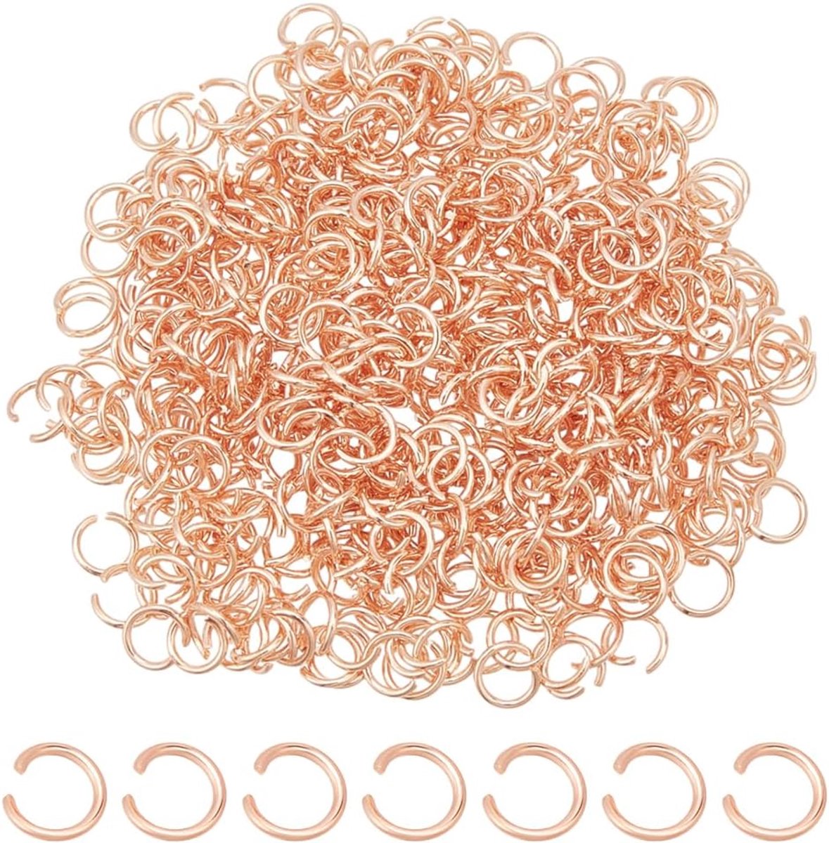 500pcs Rose Gold Jump Rings 3mm Stainless Steel Open Jump Rings Small Metal O-Rings Round Ring Connectors for DIY - ShopVlot