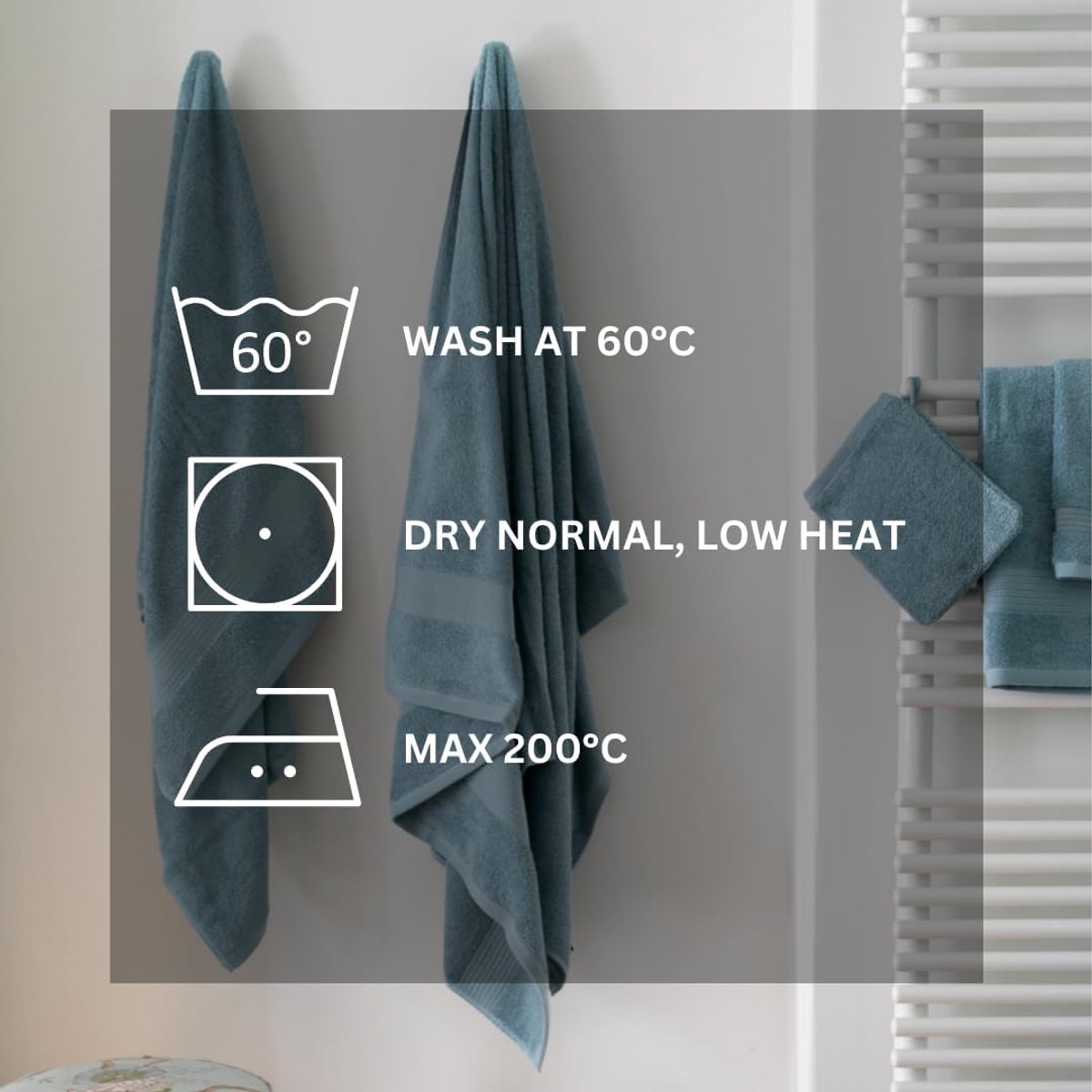 Tiseco Home Studio - Shower towel EDEN - 100% organic cotton - 500 g/m2 - with hanging loop - organic cotton - ShopVlot