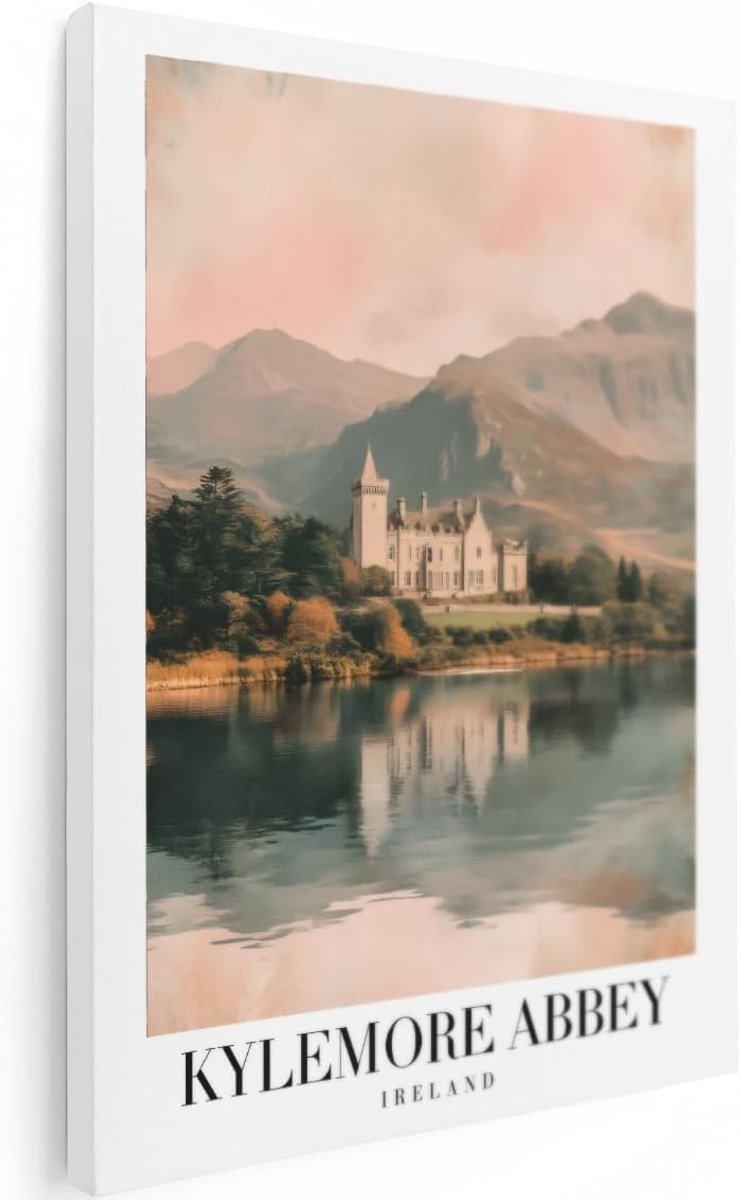 Artaza Canvas Schilderij Ierland Kasteel - 30x40 cm - Klein - Wanddecoratie Bergen Landschap - Muurdecoratie Natuur - ShopVlot
