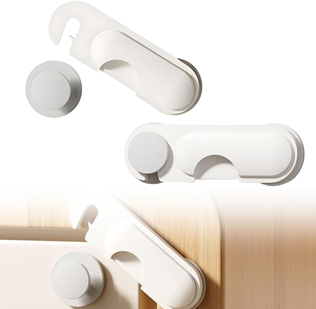 8pcs Kids Fridge Lock Drawer Guard Baby Safety Door Lock Door Lock Without Holes Safety Lock for Baby Drawers Kids - ShopVlot