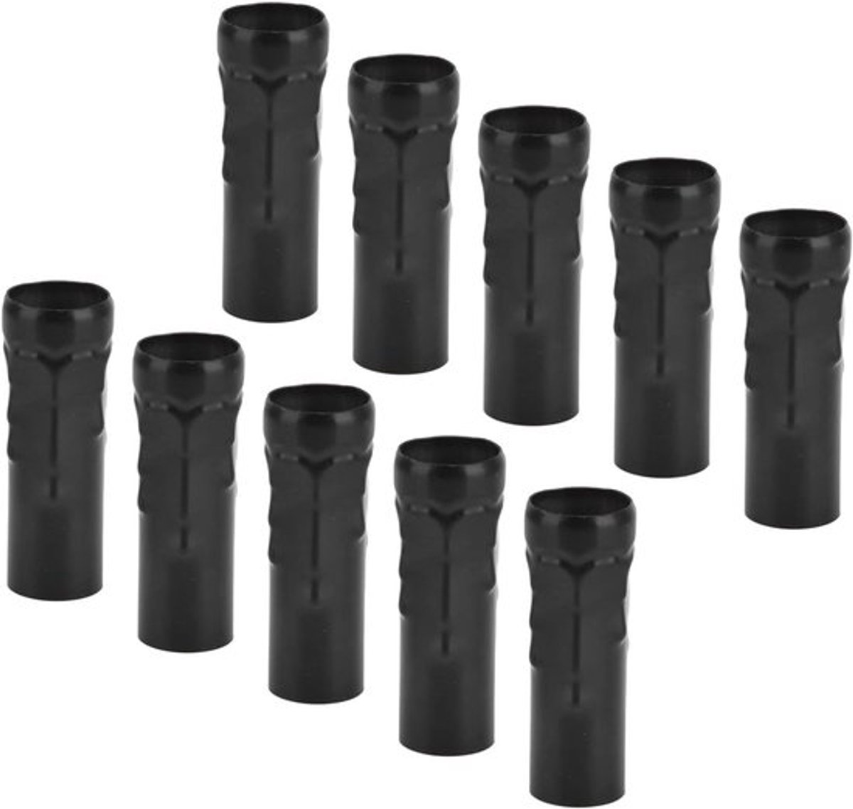 Set van 10 kandelaarlamp houders, E14, metalen buislampenvoet, voor kandelaren en kristallen kroonluchters, 25×80 mm, Zwart