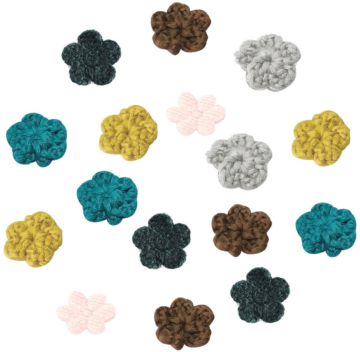 Solidchoice - 30 Stuks Handgemaakte Gehaakte Bloemen voor Decoratie
