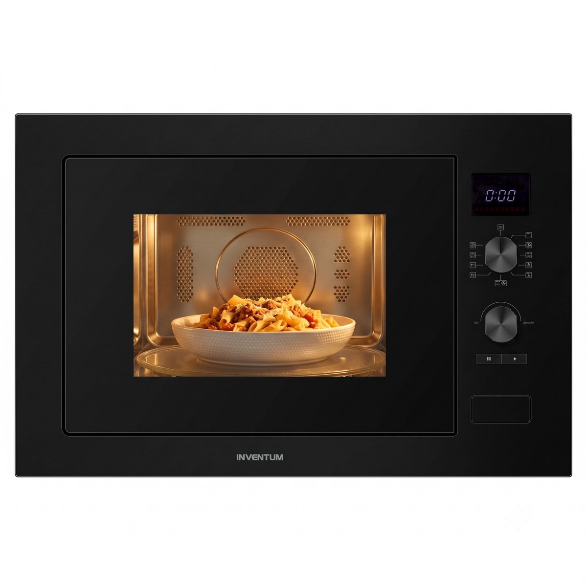 Inventum IMC6032FZWA Inbouw combimagnetron - 32L - 1000W - 38cm - Hetelucht- en grillfunctie - Zwart