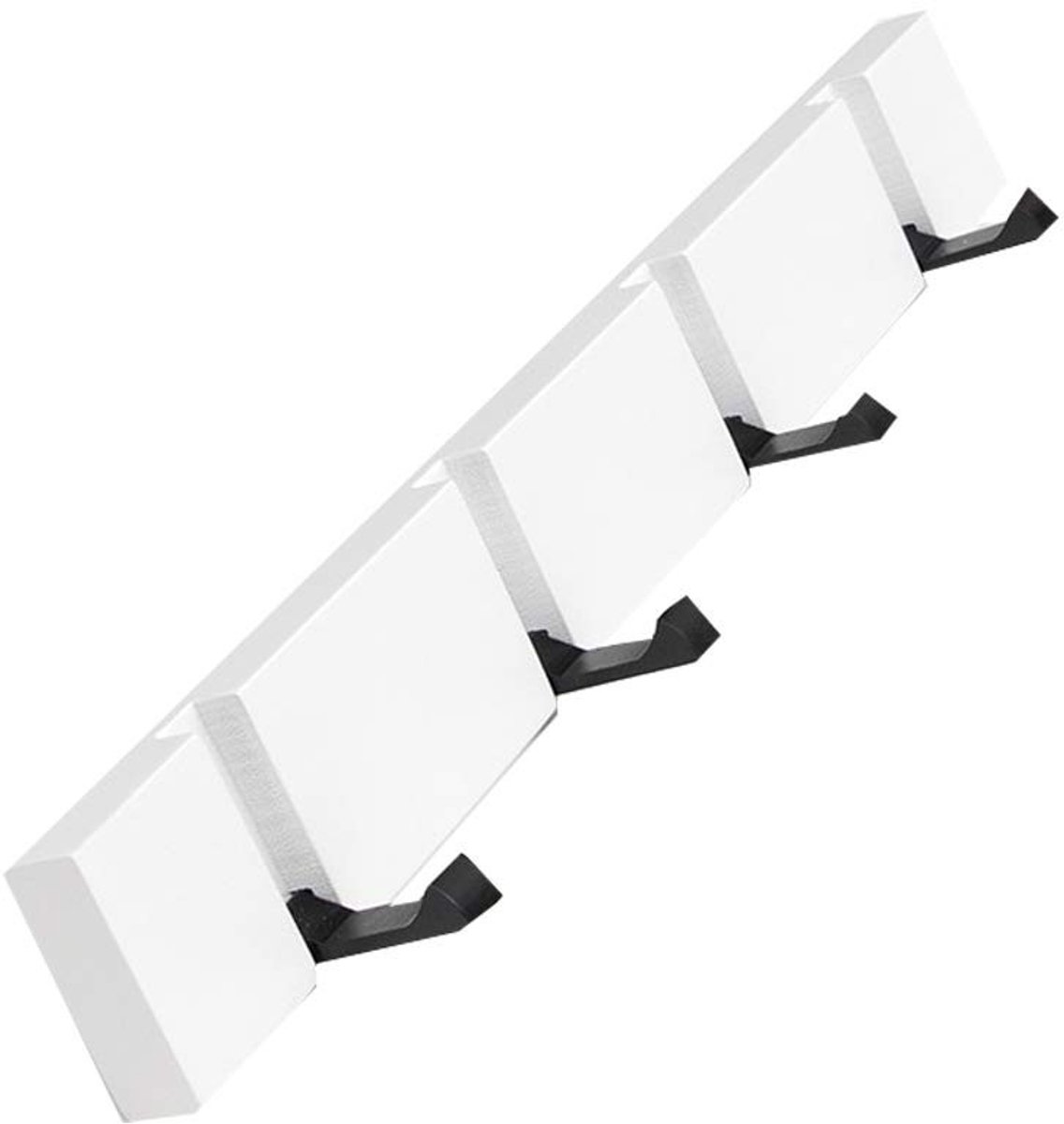 Solidchoice - Houten Muurbeugel met Opvouwbare Haken voor Jassen en Tassen