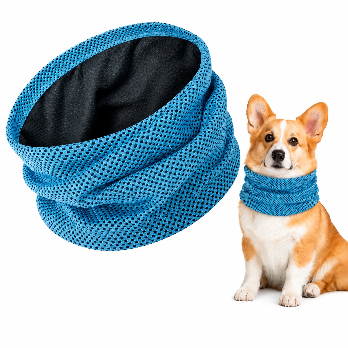 Namajunas koelband hond - koelhalsband hond - koelbandana hond - koelband - coolband hond - coolband - verkoelende hondenhalsband - verkoelende honden halsband - koelhalsband voor hond - zomer verkoeling - maat M - 45 x 13 cm - blauw