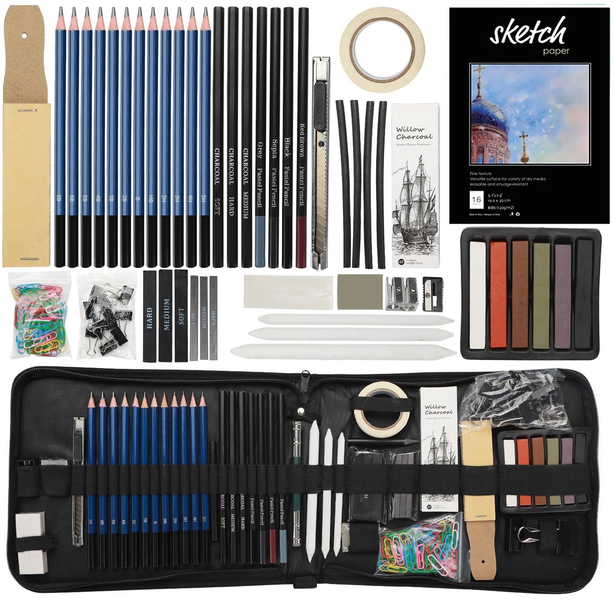 Solidchoice - Professionele Schetspotlood Set, 35 Stuks voor Kunstenaars en Beginners