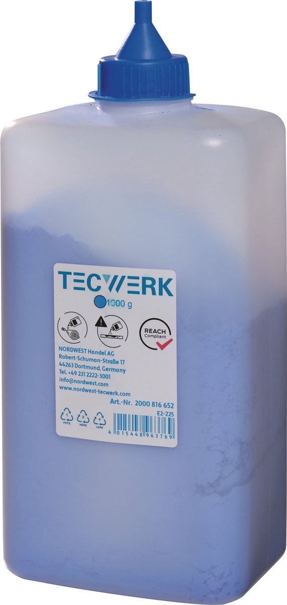 Slaglijnkrijt 1000g blauw Ku.-Fles TECWERK