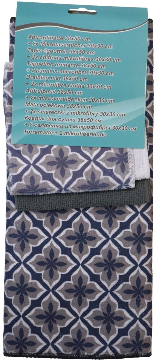 Solidchoice - Microvezel Afdruipmat met 2 Microvezeldoeken