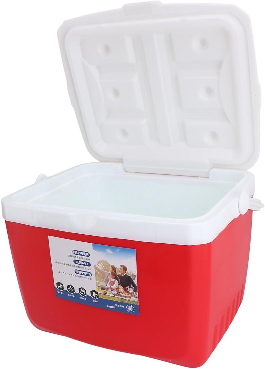 Geïsoleerde Koelbox - Draagbare Koeler - Eten Koel Houden - Lekvrij Deksel - 13L - Rood