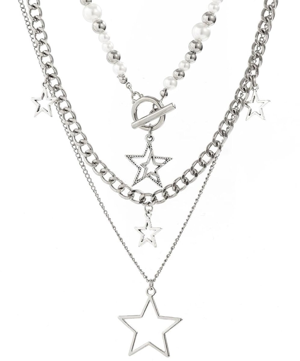 Solidchoice - 3-delige Sterren Halskettingset voor Trendy Look