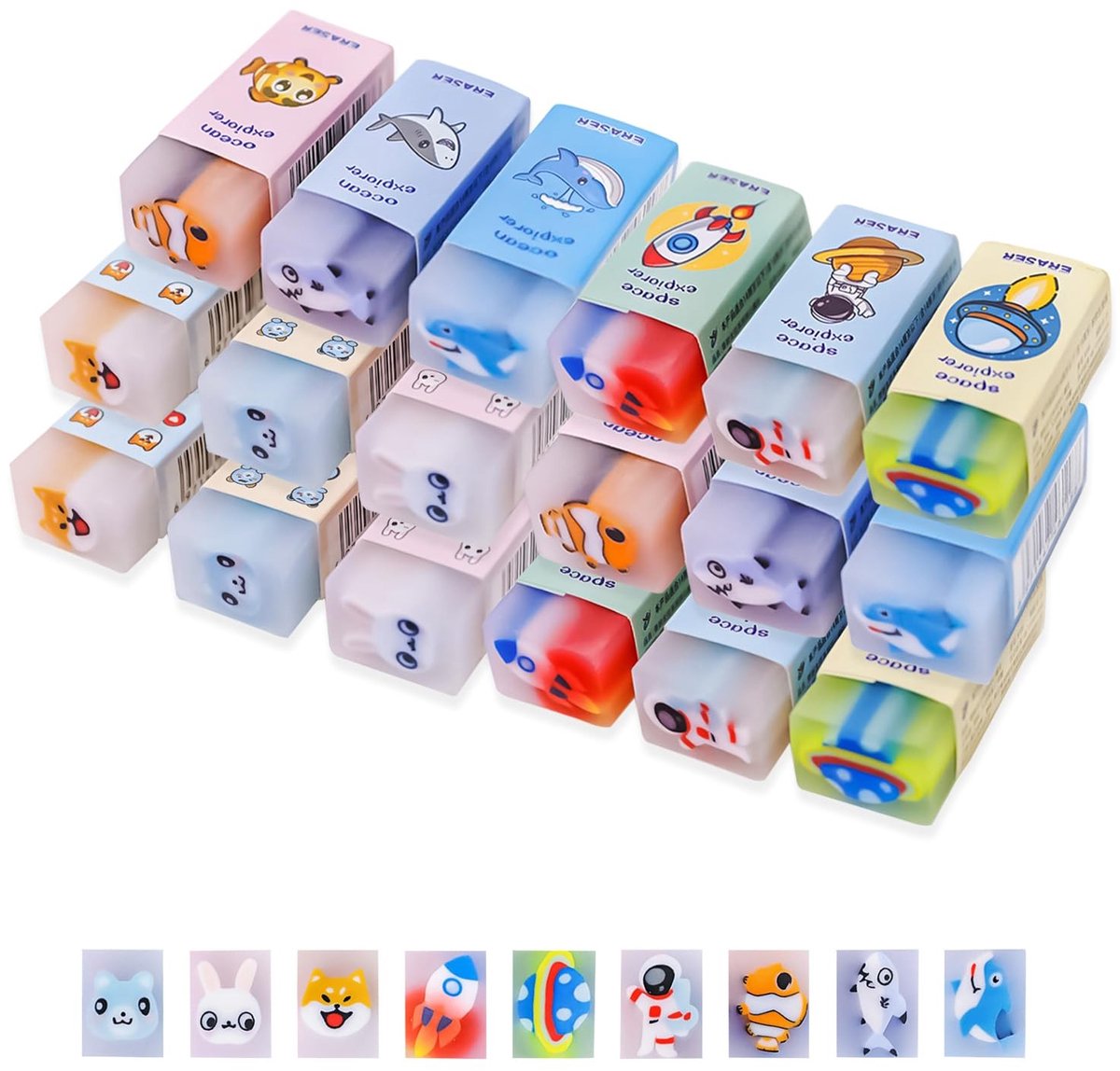 Solidchoice - Set van 18 Kleurrijke Flessenwisser voor Kinderen