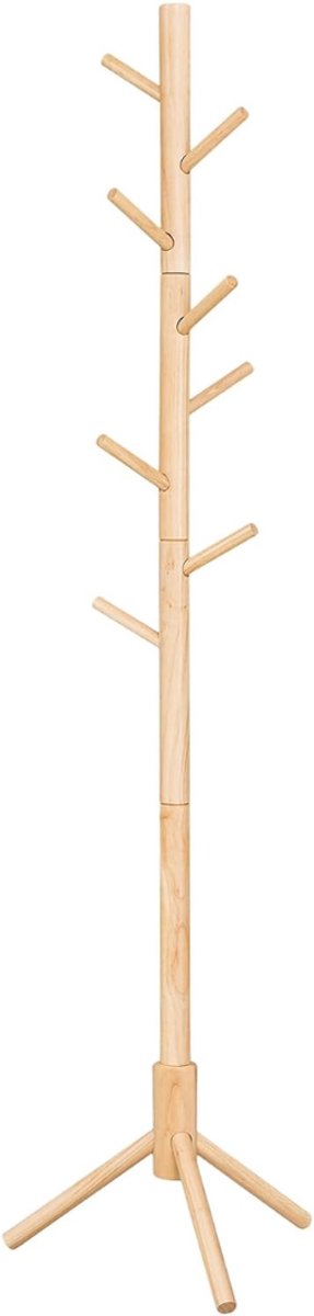 SNJY® Kinderkapstok - Kapstok Kind - Kinderkast - 8 Haken - 3 Verstelbare Hoogtes - Tot Max 175 cm - Bruin