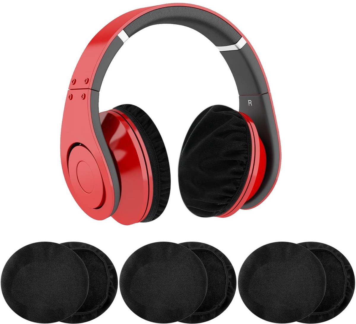 Solidchoice - 3 Paar Wasbare Hooftelefoon Oorkussens (Zwart)