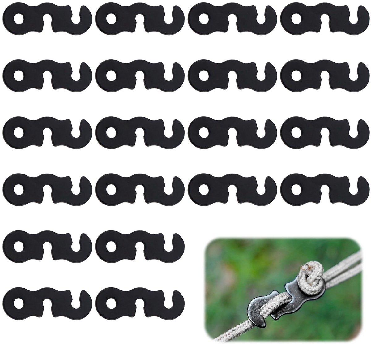 Solidchoice - 20 Stuks Aluminium Touwspanners voor Kampeerspullen