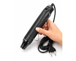 ZoeZo Mini Heteluchtpistool 300W - Hittepistool - Warmtepistool - Snel tot 200 °C - DIY Hobbyprojecten - Ergonomisch en Compact - 220V - Zwart