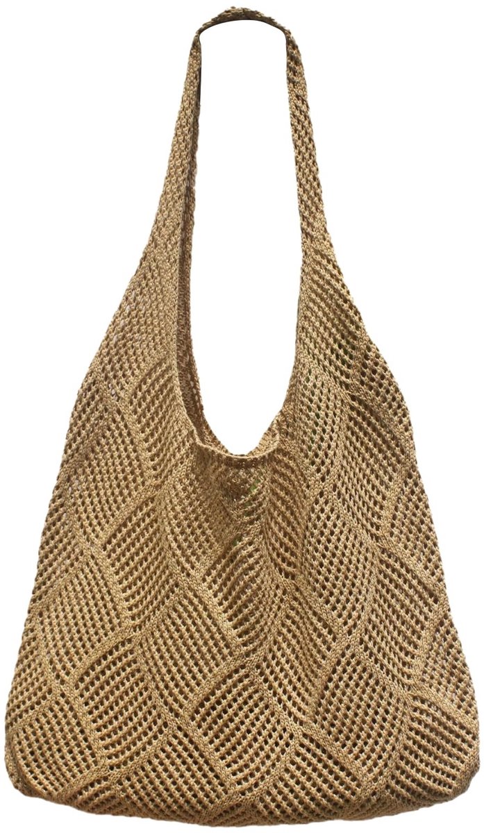 Solidchoice - Dames Strandtas - Grote Vintage Schoudertas van Mesh voor Winkelen en Reizen