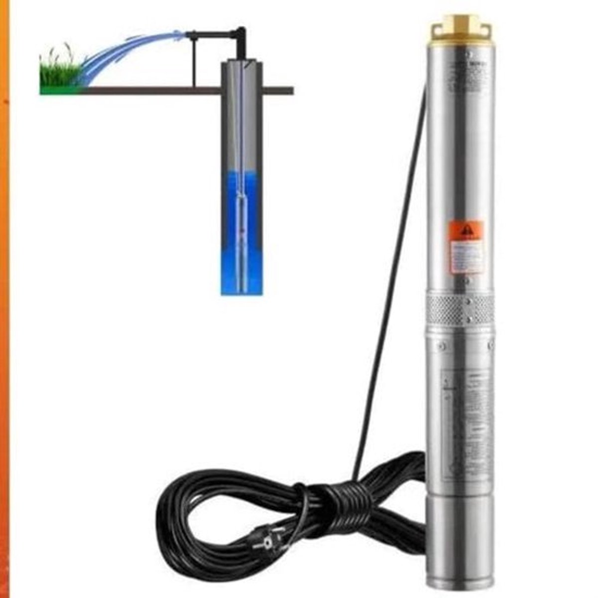 Dompelpomp - Waterpomp - Pomp - 750W - RVS Constructie, 230V Voor Irrigatie en Watervoorziening - Tuinpomp - Diepwaterpomp - Elektrische