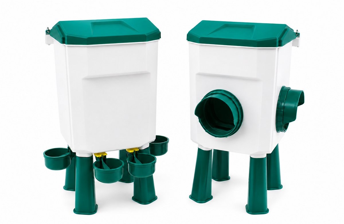 Drinker 7,5 Liter + Feeder 5 kg – Complete Voer- en Drinkset voor Kippen