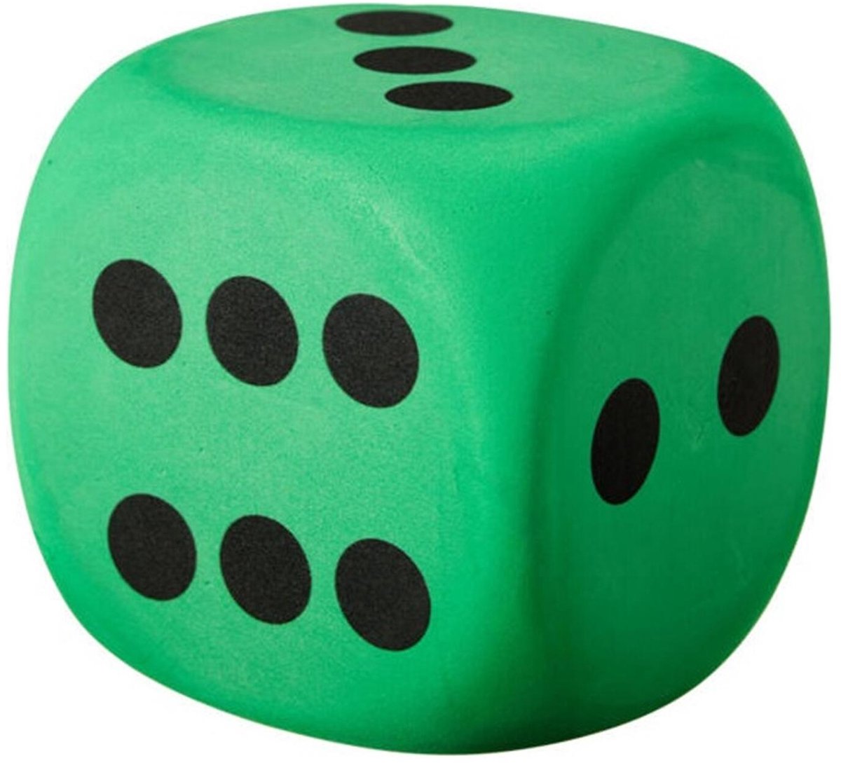 Free & Easy Grote dobbelstenen - 6 kleuren - 12 x 12 cm - eva foam - groot formaat - dobbelspel