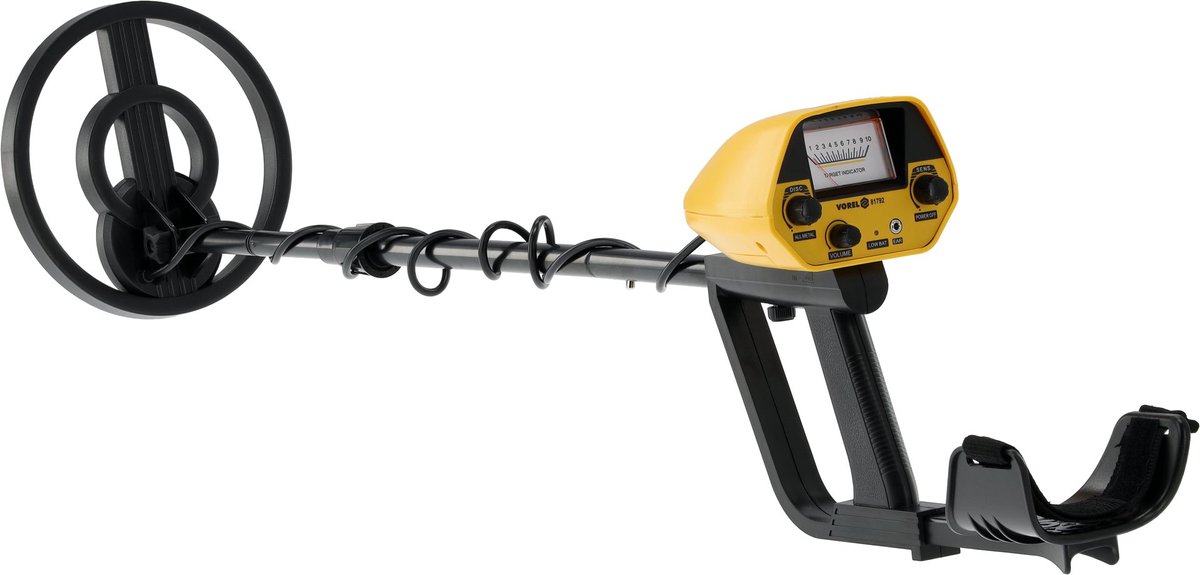 VOREL 81792 Metaaldetector - Met 18 cm Waterdichte Zoekspoel - Detectiediepte tot 16 cm - 2 Zoekmodi (All Metal & Disc) - Instelbare Steel (83-113 cm)