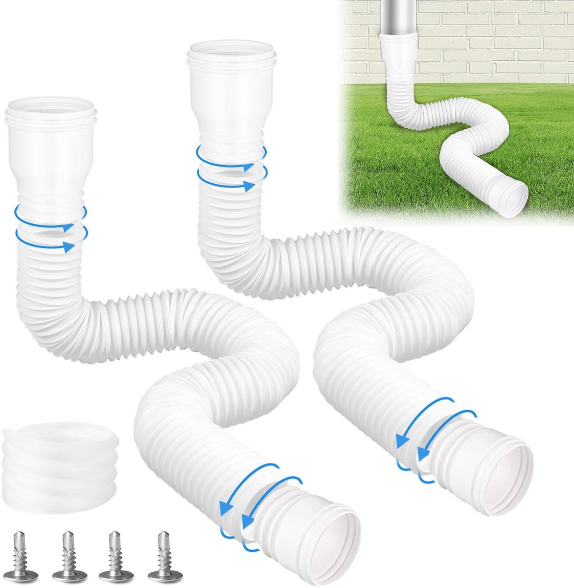 Solidchoice - Flexibele Afvoerpijp Extensie Set voor Regenafvoer 80/100 mm