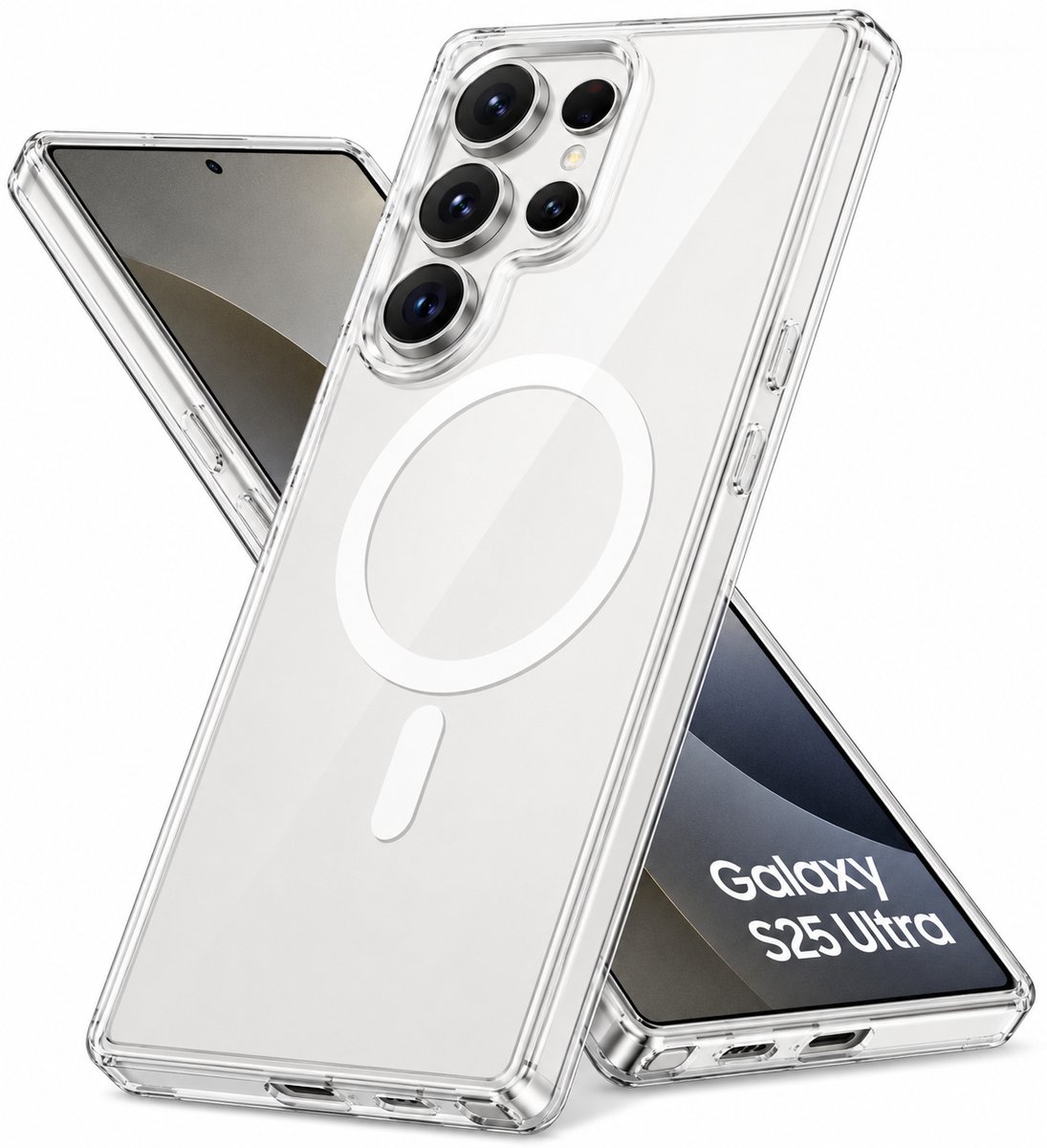 YSONIC Hoesje Geschikt voor Samsung Galaxy S25 Ultra Transparant - Siliconen Back Cover - Case Geschikt voor MagSafe - 2500g Magnetische Trekkracht