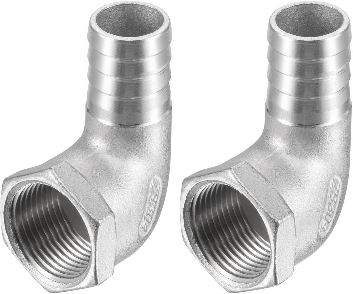 Solidchoice - Set van 2 RVS Slangverbinding Hoekstukken voor Water en Brandstof