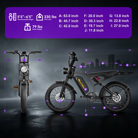 Elektrische Fiets - Elektrische fietsen - Motor 250W - 20 Inch City Commuter EBike - max belasting 150kg - kleurendisplay - 25 km/h - 7 Versnellingen - 3 rijmodi - Verwijderbare accu met slot - zwart — afbeelding 4