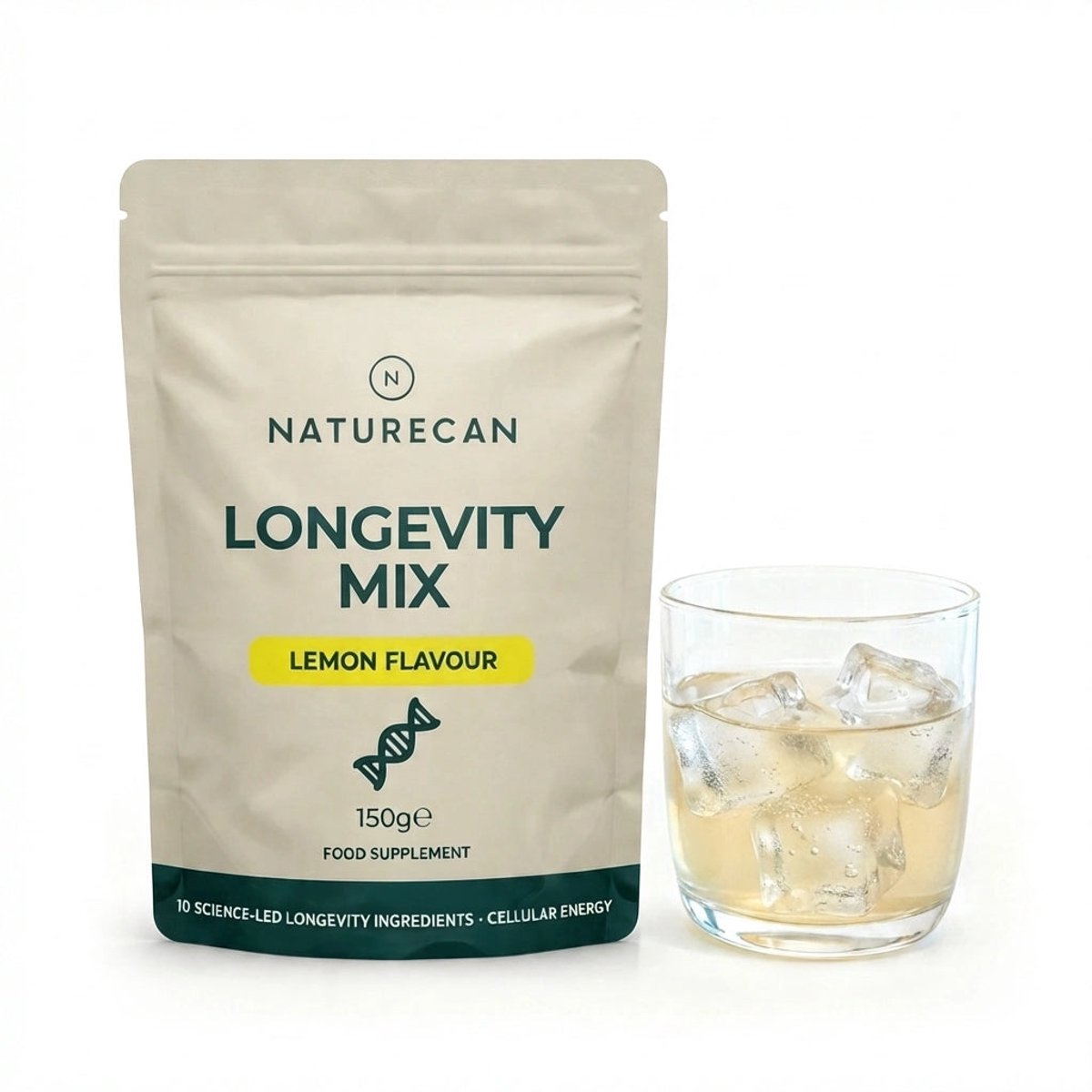 Naturecan Longevity Mix - NAD+ Booster Voedingssupplement - Met Resveratrol, Vitamine C, Magnesium, Co-enzym Q10 en Spermidine - 30 Porties - Citroen