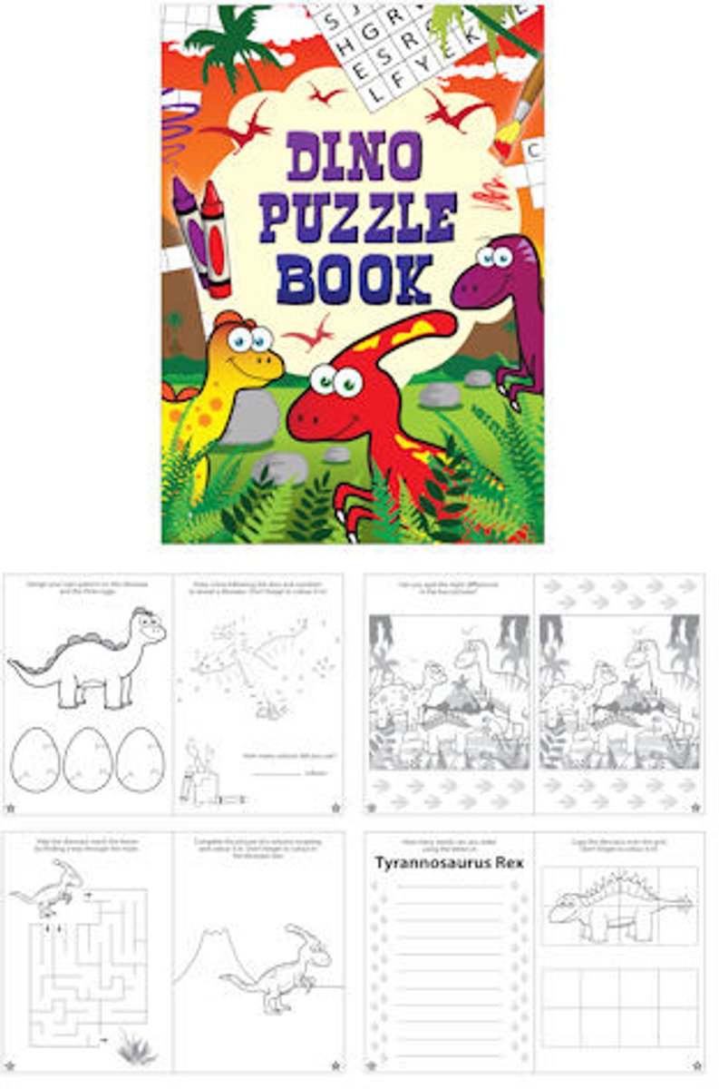 Puzzelboek voor kinderen - met dinosaurus dino thema