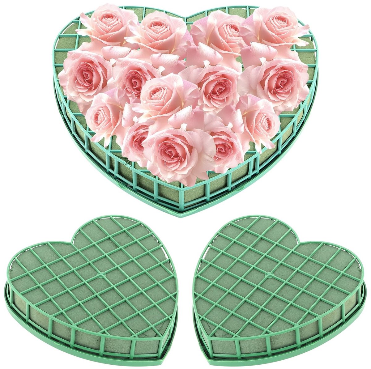 Solidchoice - Set van 3 Bloemschuim Harten voor Bruiloften en Feesten