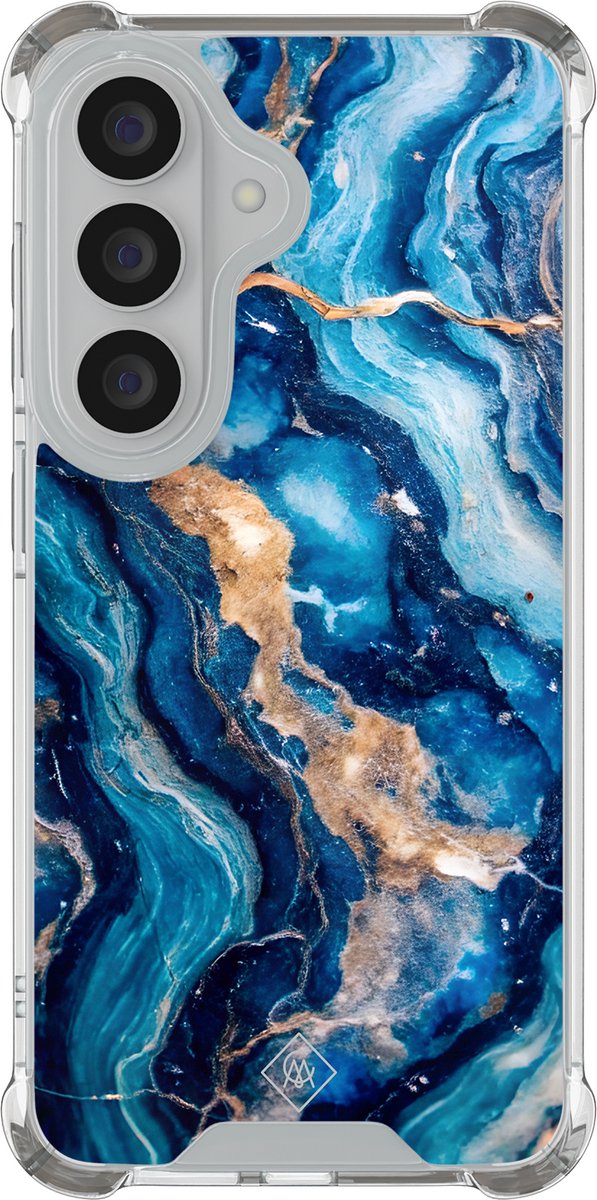 Casimoda® hoesje - Geschikt voor Samsung Galaxy S26 Plus - Ocean Marble - Shockproof case - Extra sterk - TPU/polycarbonaat - Blauw, Transparant