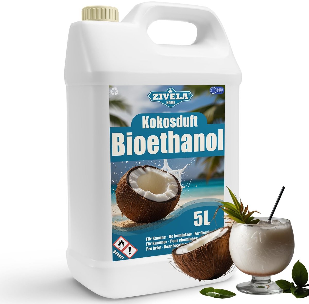 Solidchoice - Bioethanol 96,6% 5 Liter met Kokosgeur