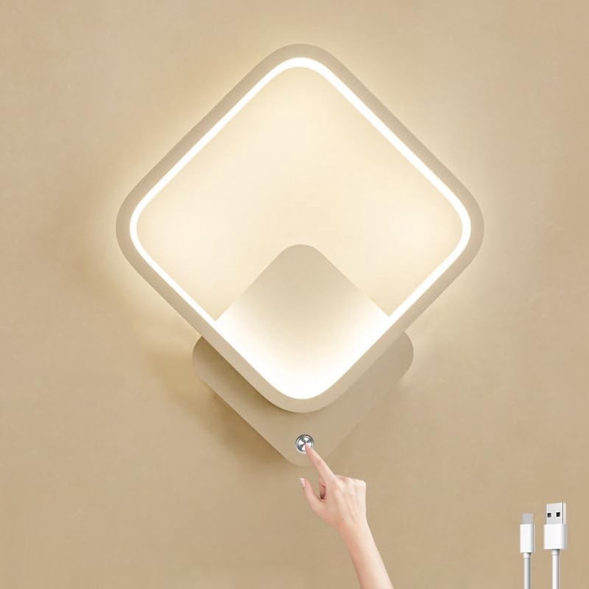 Solidchoice - 10W LED Wandlamp Binnen - Oplaadbare Dimbare Wandlamp