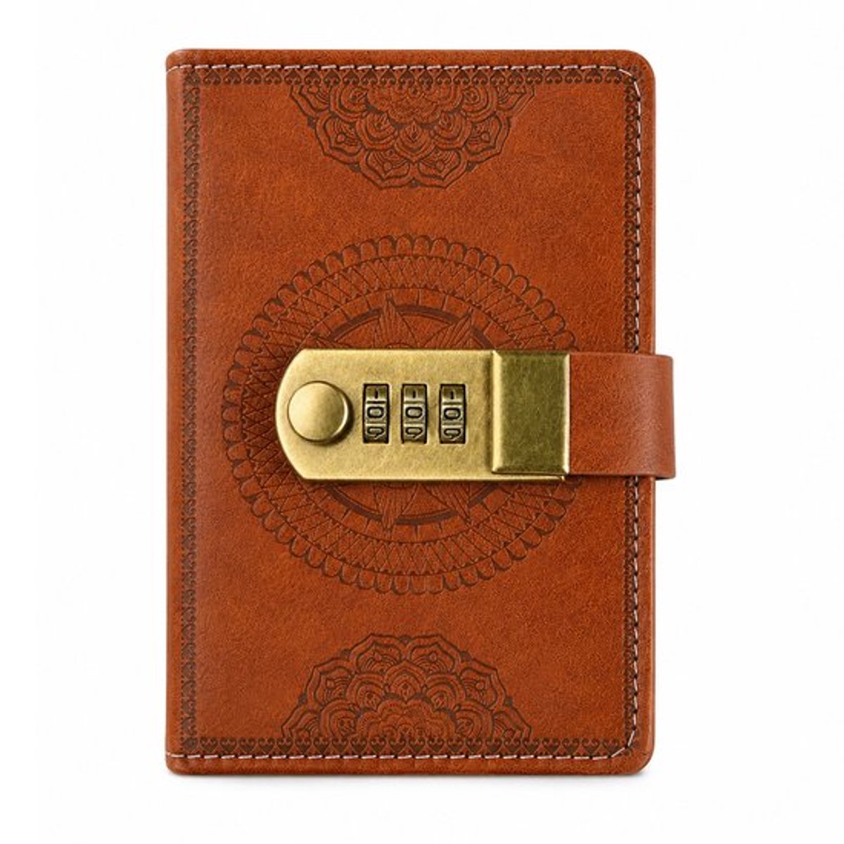 Retro Schrijfnotitieboek - A7 Dagboek met Combinatieslot - Kunstleer 120 Vellen voor Notities en Journaling - Bruin