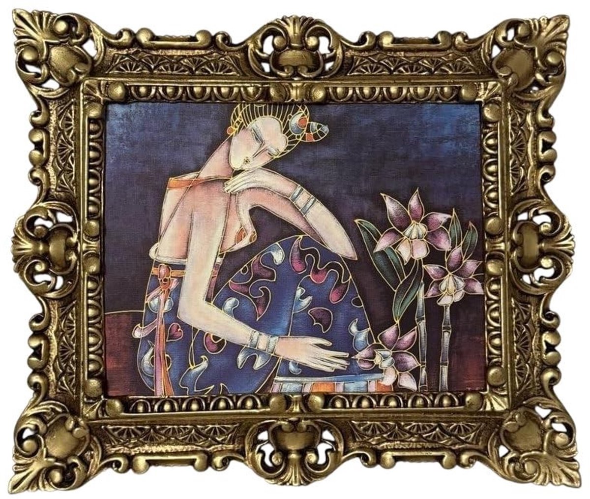 Solidchoice - Barok Schilderij Wanddecoratie met Luxe Lijst - 45x38cm