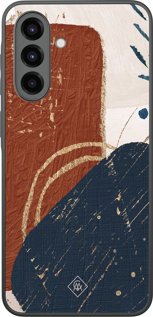 Casimoda® hoesje - Geschikt voor Samsung Galaxy A37 - Abstract Terracotta - Zwart TPU Backcover - Geometrisch patroon - Multi