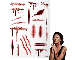 Tijdelijke Tattoo Stickers - Wond Tattoos - Nep Tatoeage - Rood